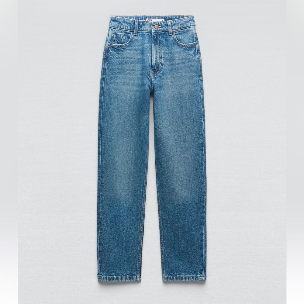 ZARA NEW WOMAN SS23 LIGHT-BLUE Z1975 MOM FIT HIGH-WAIST JEANS 7223/023/163/15 - Picture 3 of 5